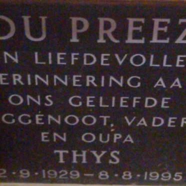 PREEZ Thys, du 1929-1995