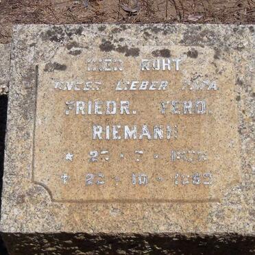 RIEMANN Friedr. Ferd. 187?-1952