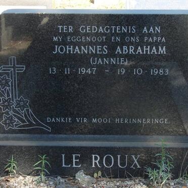ROUX Johannes Abraham, le 1947-1983