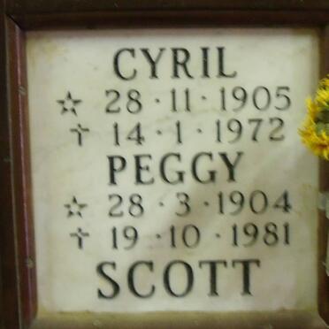 SCOTT Cyril 1905-1972 & Peggy 1904-1981