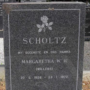 SCHOLTZ Margaretha W.H. nee WILLERS 1926-1972