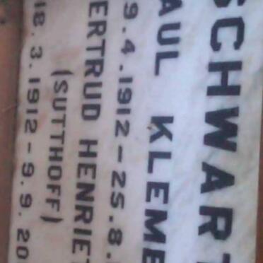 SCHWARTE Paul Klemens 1912-1991 & Gertrud Henriette SUTTHOFF 1912-2001