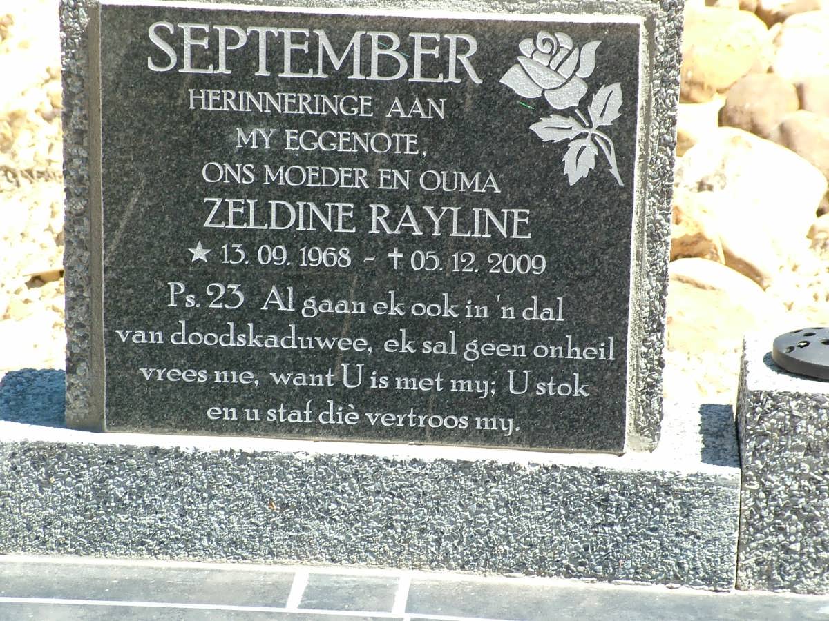 SEPTEMBER Zeldine Rayline 1968-2009