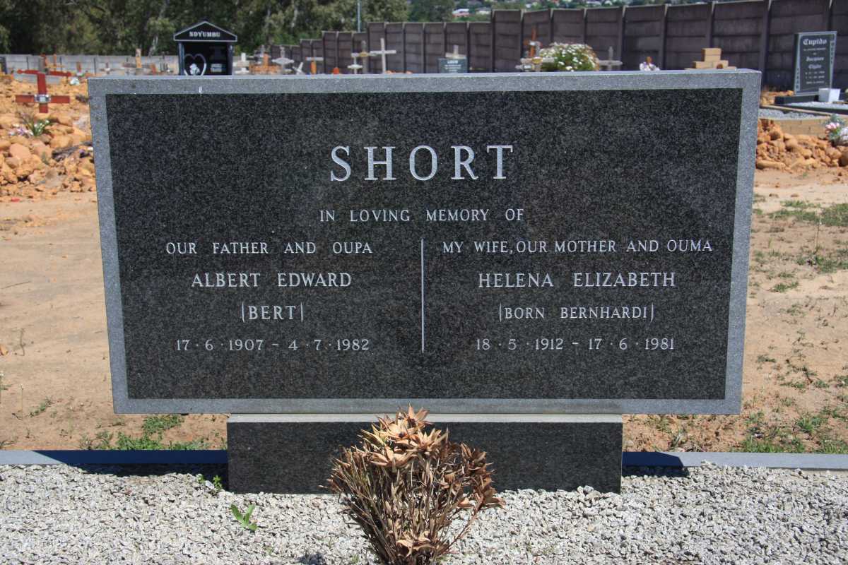 SHORT Albert Edward 1907-1982 & Helena Elizabeth BERNHARD 1912-1981