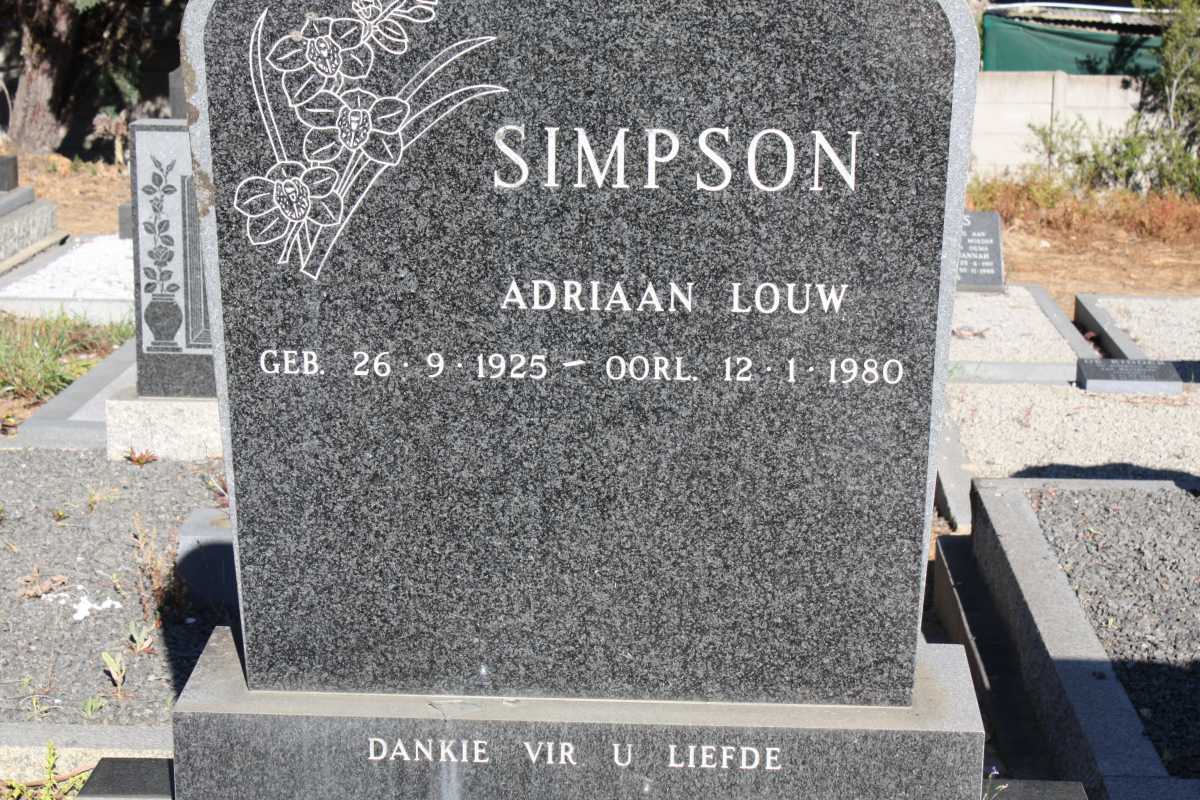 SIMPSON Adriaan Louw 1925-1980
