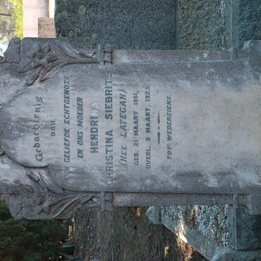 SIEBRITS Hendrina Christina nee LATEGAN 1861-1925