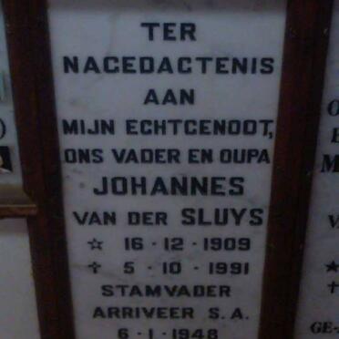 SLUYS Johannes, van der 1909-1991
