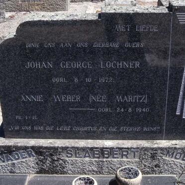 SLABBERT Johan George Lochner -1972 & Annie Weber MARITZ -1940