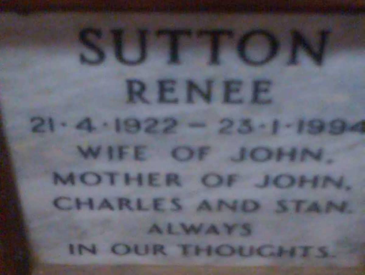 SUTTON Renee 1922-1994