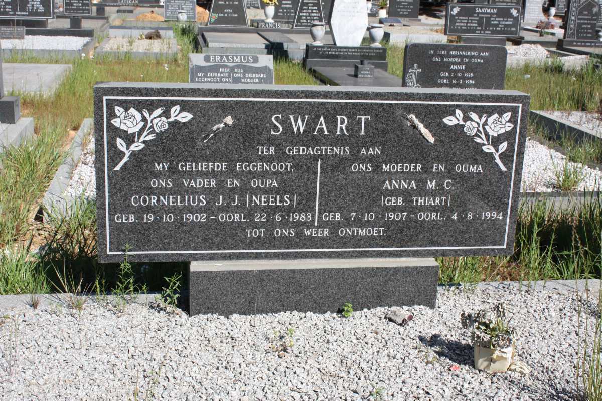 SWART Cornelius J.J. 1902-1983 & Anna M.C. THIART 1907-1994