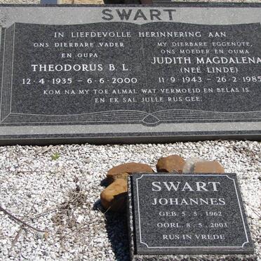 SWART Theodorus B.L. 1935-2000 & Judith Magdalena LINDE 1943-1985 :: SWART Johannes 1962-2003