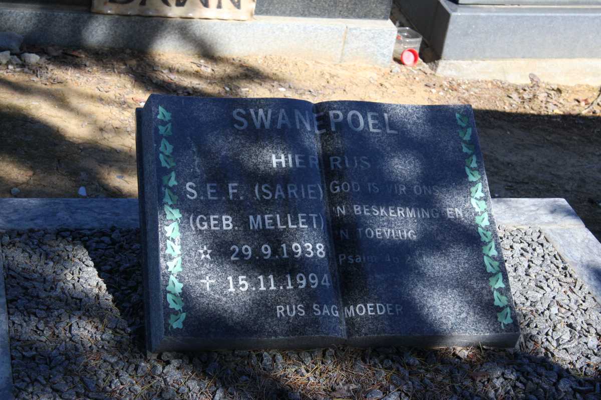 SWANEPOEL S.E.F. nee MELLET 1938-1994