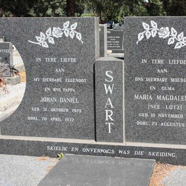 SWART Johan Daniel 1925-1972 & Maria Magdalena LOTZ 1923-1987