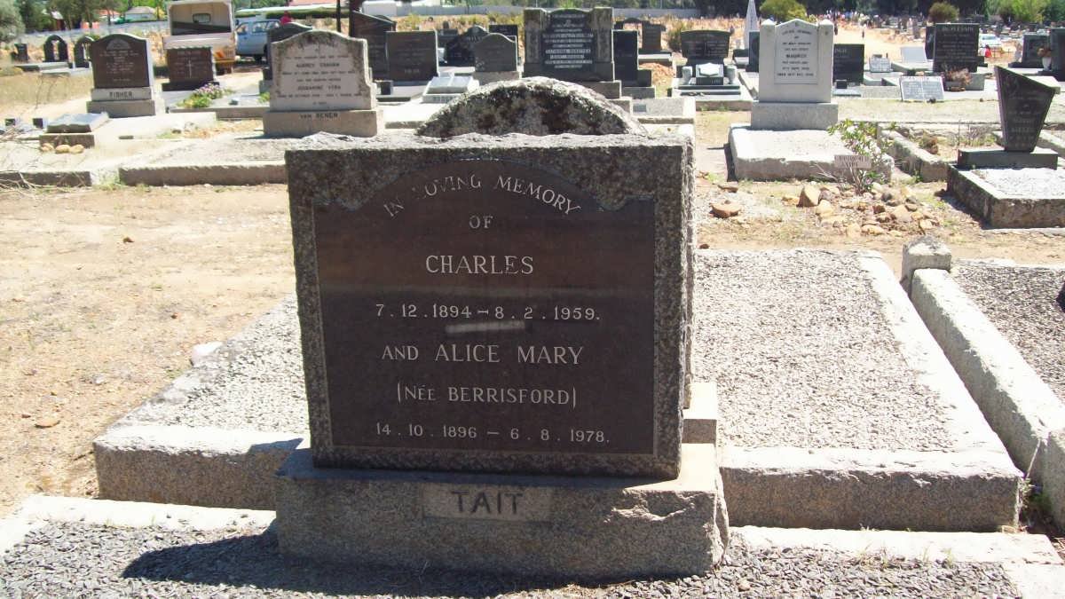 TAIT Charles 1894-1959 &amp; Alice Mary BERRISFORD 1896-1978