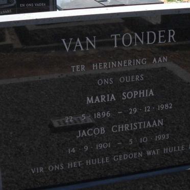 TONDER Jacob Christiaan, van 1901-1993 &amp; Maria Sophia 1896-1982