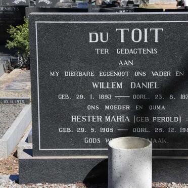 TOIT Willem Daniel, du 1893-1970 &amp; Hester Maria PEROLD 1905-1988