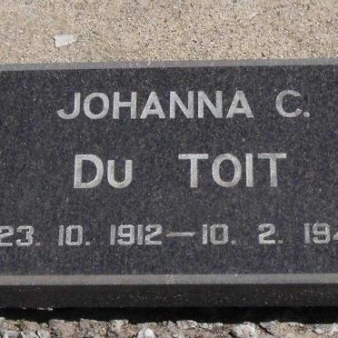 TOIT Johanna C., du 1912-1941