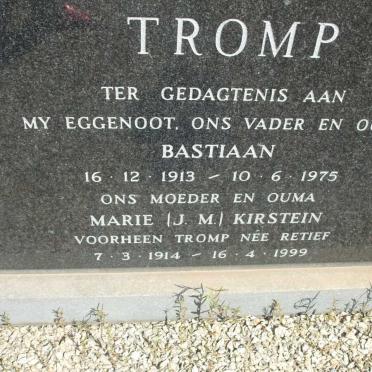 TROMP Bastiaan 1913-1975 &amp; J.M. RETIEF voorheen TROMP 1914-1999
