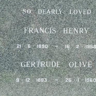 ? Francis Henry 1890-1968 &amp; Gertrude Olive 1893-1960