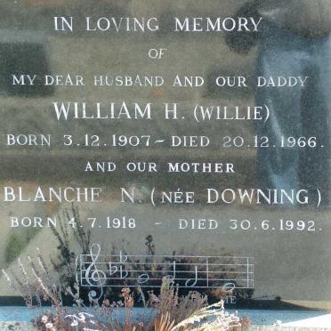 ? William H. 1907-1966 &amp; Blanche N. DOWNING 1918-1992