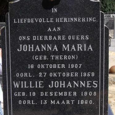? Willie Johannes 1908-1960 &amp; Johanna Maria THERON 1907-1959
