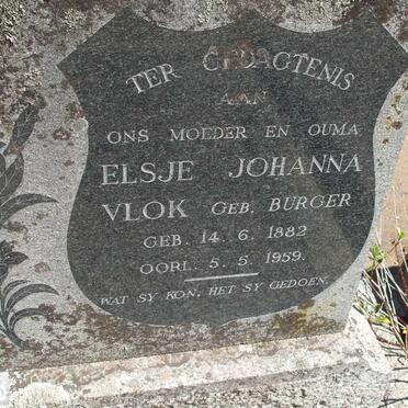 VLOK Elsje Johanna nee BURGER 1882-1959