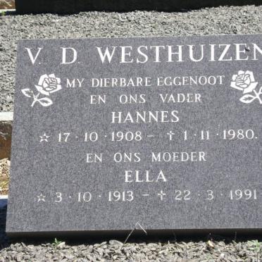 WESTHUIZEN Hannes, V.D. 1908-1980 & Ella 1913-1991