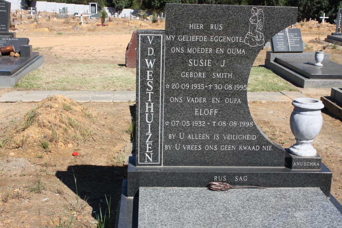 WESTHUIZEN Eloff, V.D. 1932-1998 & Susie J. SMITH 1935-1995