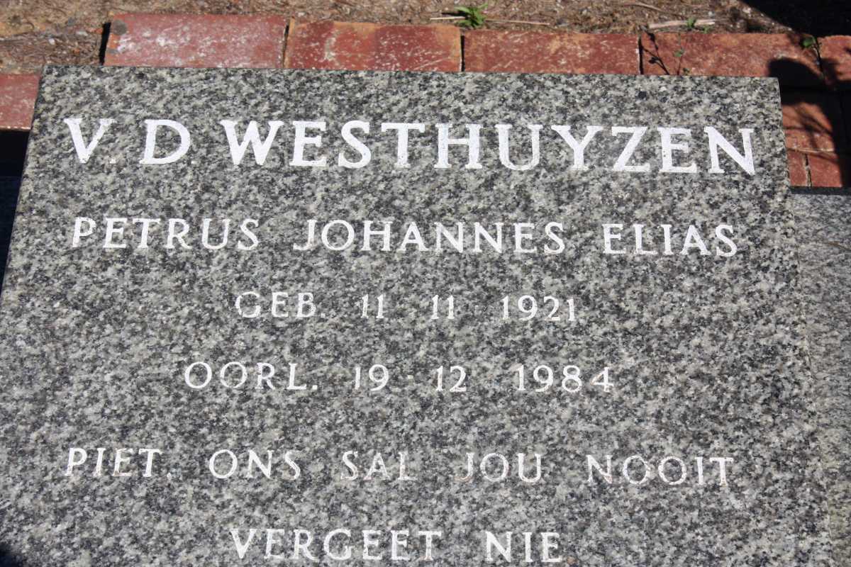 WESTHUIZEN Petrus Johannes Elias, V.D. 1921-1984