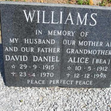 WILLIAMS David Daniel 1915-1970 & Alice 1912-1998