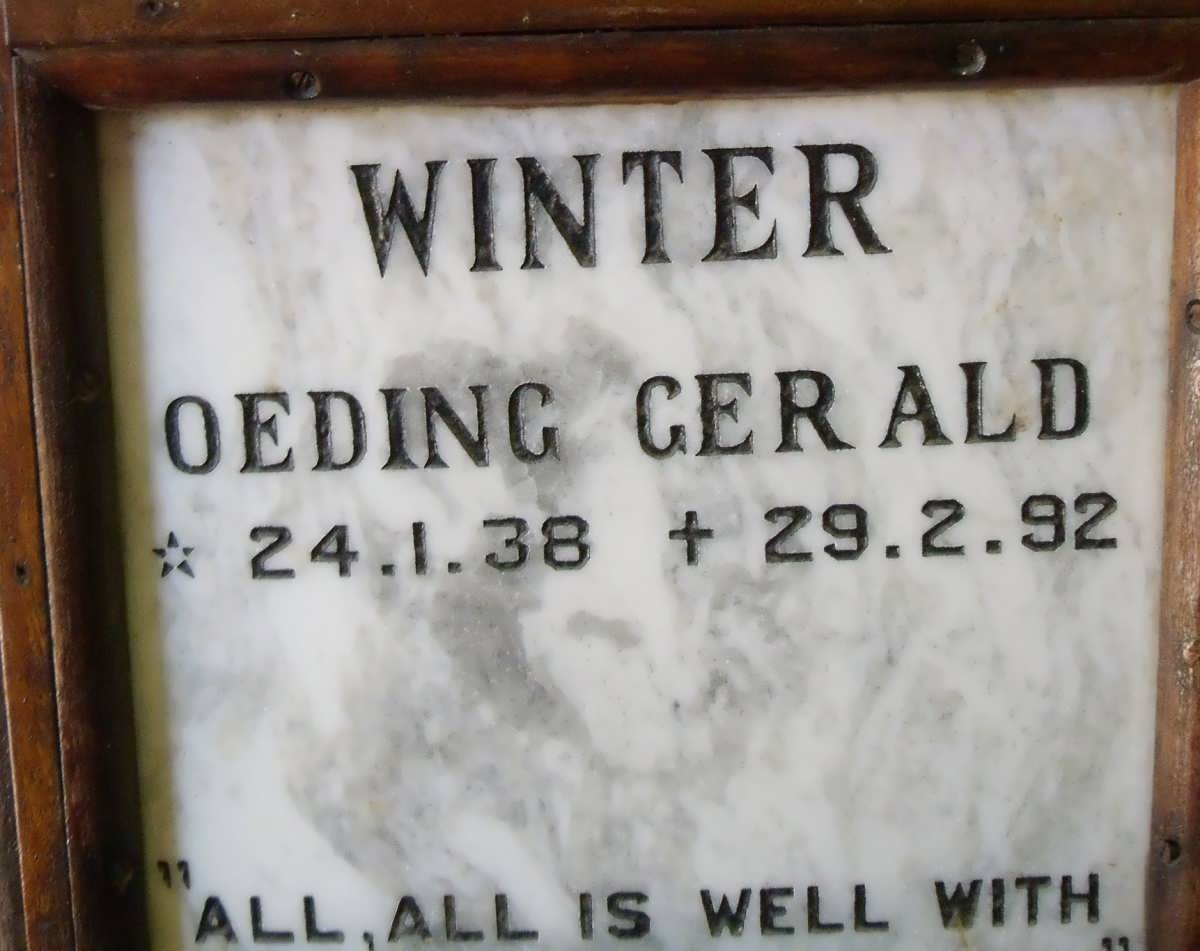 WINTER Oeding Gerald 1938-1992