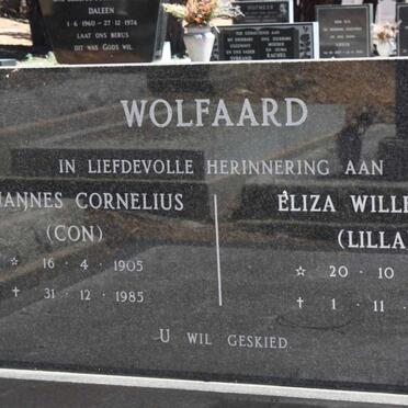 WOLFAARD Johannes Cornelius 1905-1985 & Eliza Willemina 1909-2000