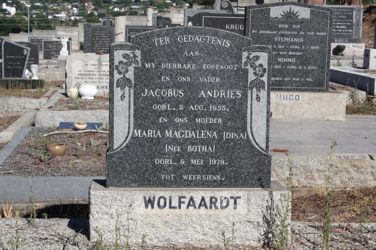 WOLFAARDT Jacobus Andries -1955 & Maria Magdalena BOTHA -1979