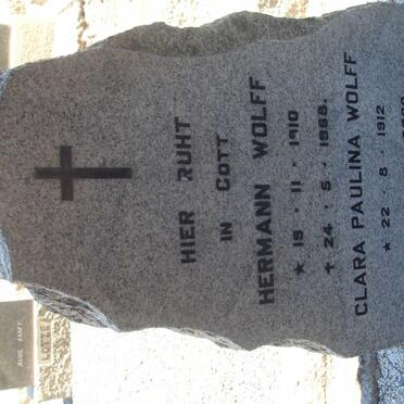 WOLFF Hermann 1910-1968 & Clara Paulina 1912-2000