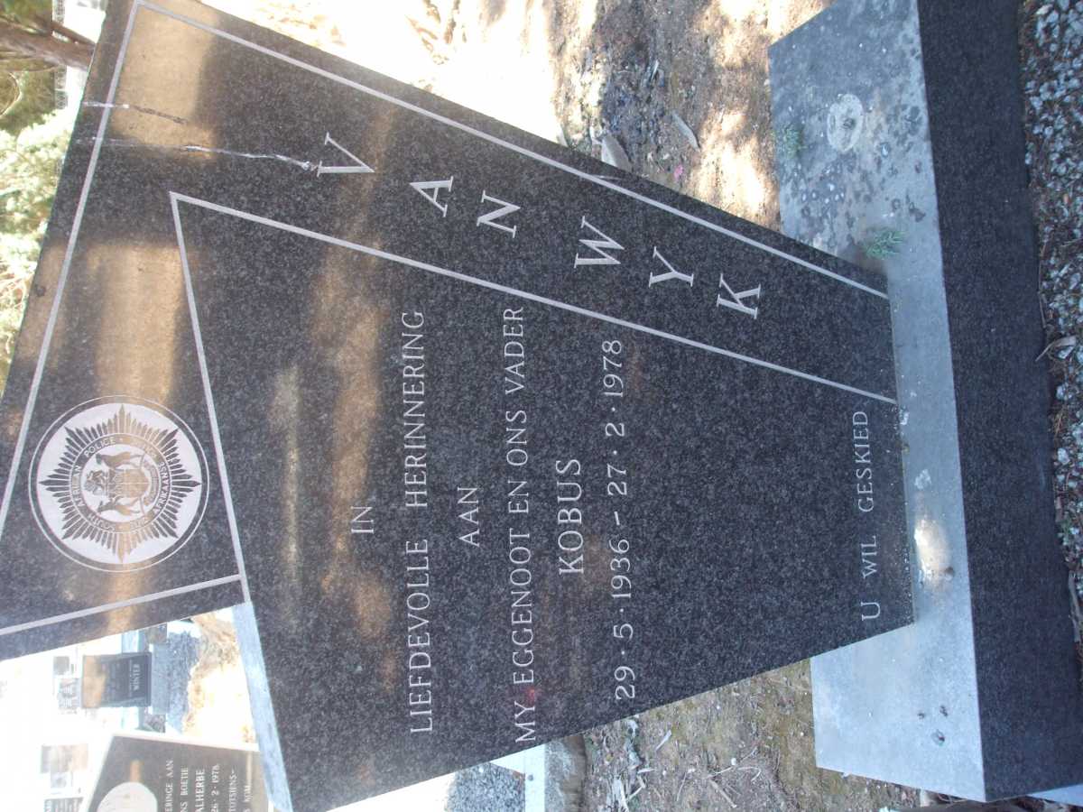 WYK Kobus, van 1936-1978