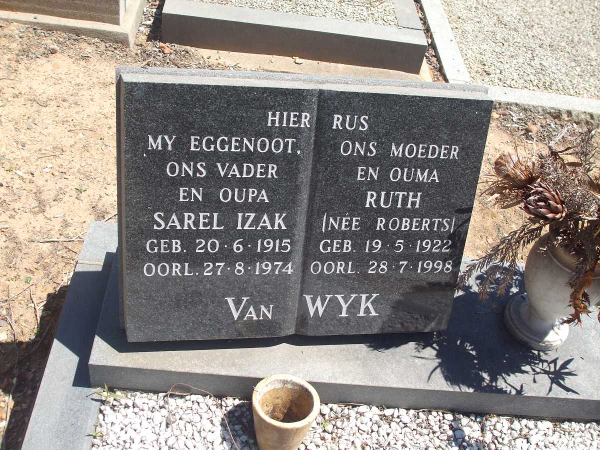 WYK Sarel Izak, van 1915-1974 & Ruth ROBERTS 1922-1998
