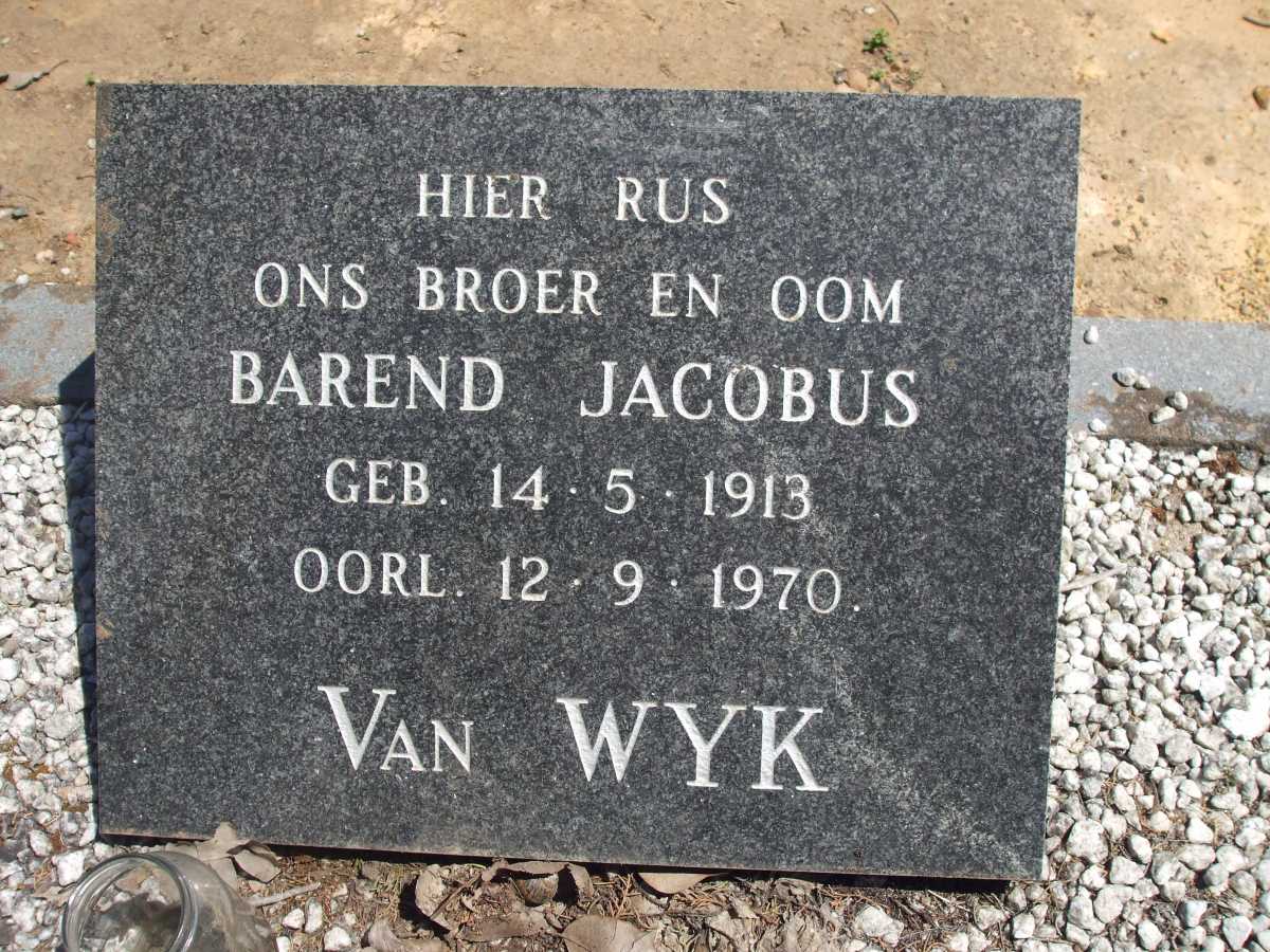 WYK Barend Jacobus, van 1913-1970