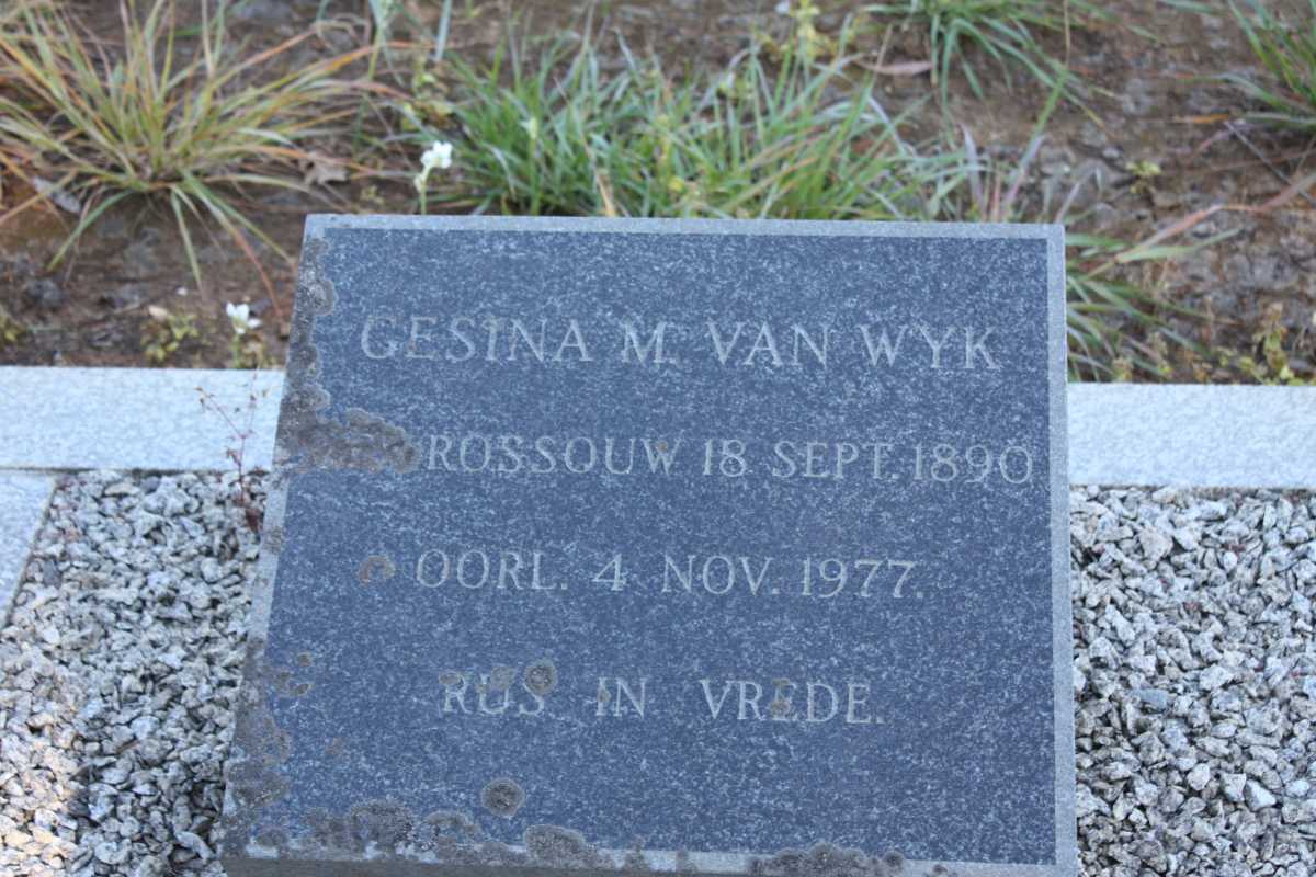 WYK Gesina, M. van nee ROSSOUW 1890-1977