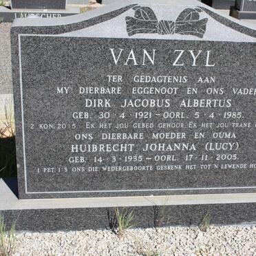 ZYL Dirk Jacobus Albertus, van 1921-1985 &amp; Huibrecht Johanna 1935-2005