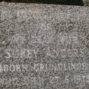 ANDERS Sukey nee GRUNDLINGH -1973