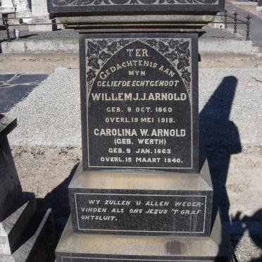 ARNOLD Willem J.J. 1860-1918 &amp; Carolina W. WERTH 1863-1940 :: ARNOLD C.W. Elaine 1921-1925