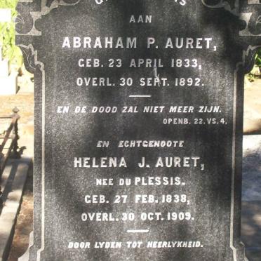 AURET Abraham P. 1833-1892 &amp; Helena J. DU PLESSIS 1838-1909