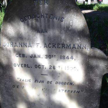 ACKERMANN Johanna F. 1844-1930