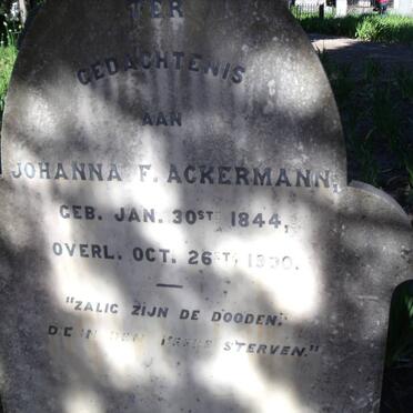 ACKERMANN Johanna F. 1844-1930
