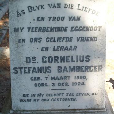BAMBERGER Cornelius Stefanus 1890-1924