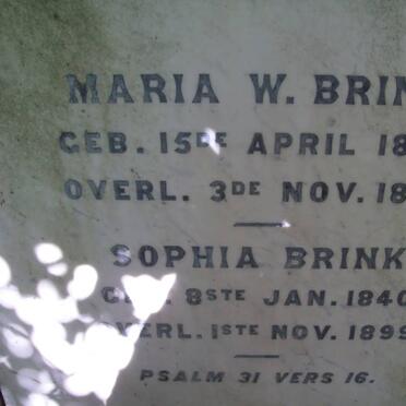 BRINK Maria W. 1836-1899 :: BRINK Sophia 1840-1899