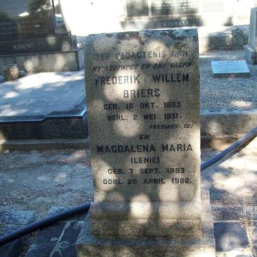 BRIERS Frederik Willem 1863-1951 &amp; Magdalena Maria 1893-1982