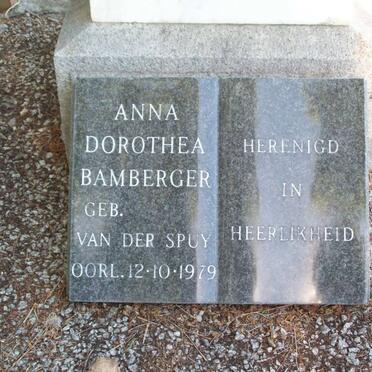 BAMBERGER Anna Dorothea nee VAN DER SPUY -1979