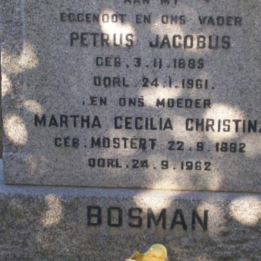 BOSMAN Petrus Jacobus 1889-1961 &amp; Martha Cecilia Christina MOSTERT 1892-1962