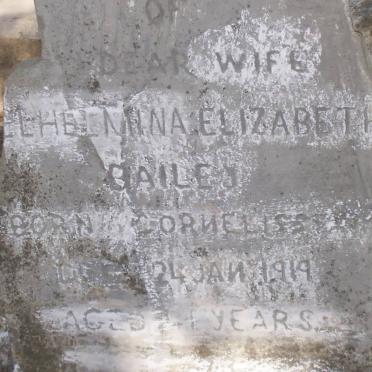 BAILEY Wilhelmina Elizabeth nee CORNELISSEN -1919 ::  ? 1907-192?